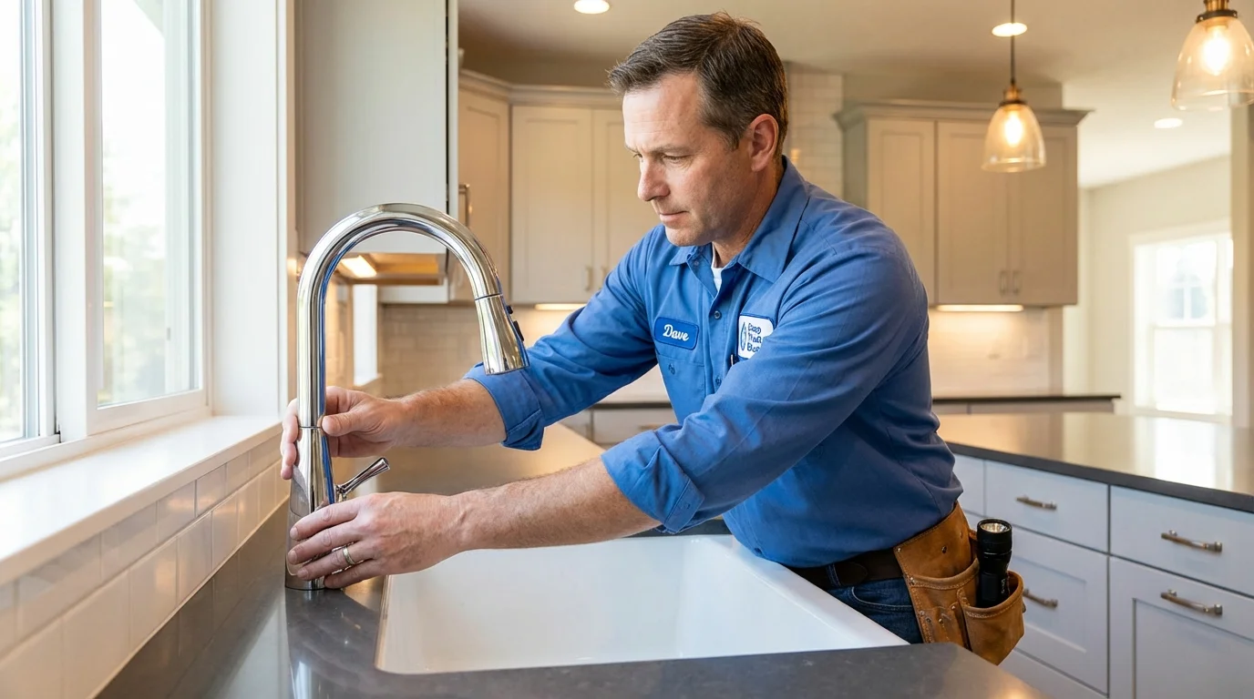 Kitchen faucet installation by Johns Plumbing LLC in Blanchester